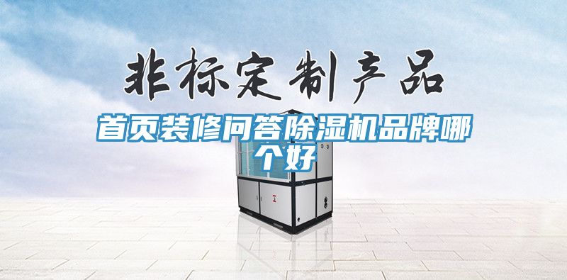 首页装修问答除湿机品牌哪个好